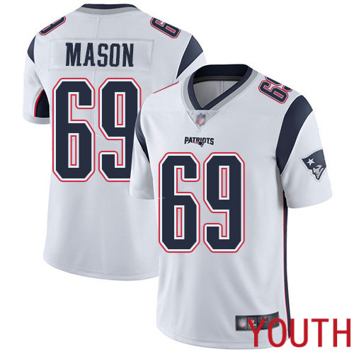 New England Patriots Football 69 Vapor Untouchable Limited White Youth Shaq Mason Road NFL Jersey